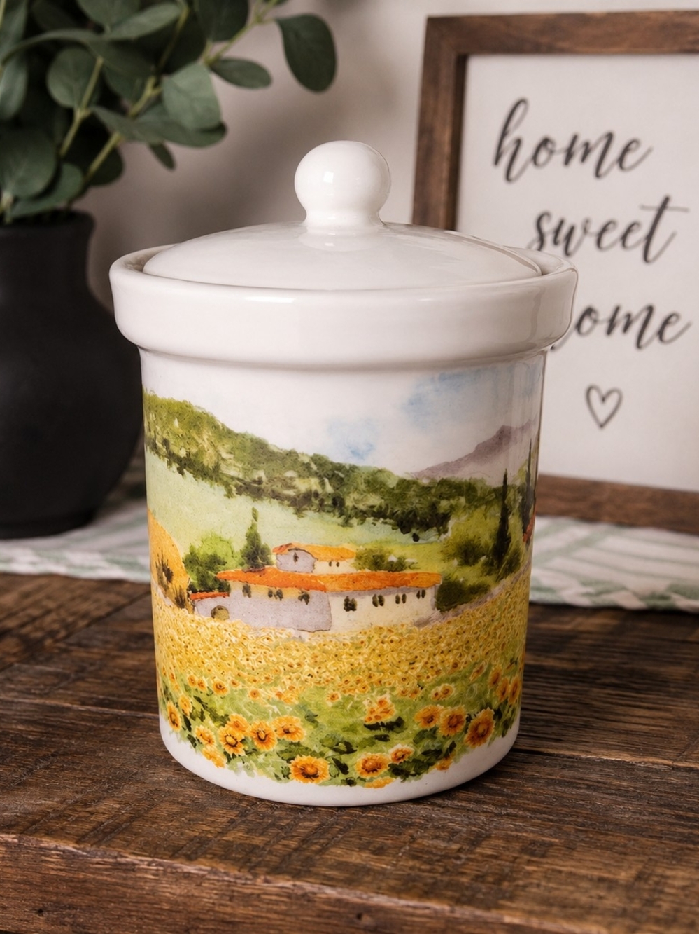 Ceramica Cuore Italy Countryside Canister Jar Lid | VNTGE FarmhouseKitchenDecor